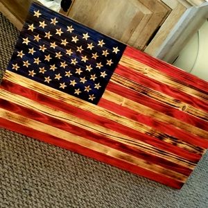 Rustic wooden flags
